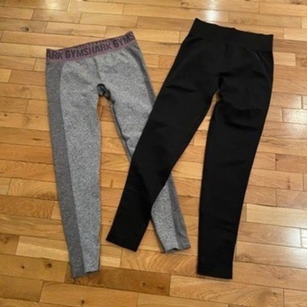 Gymshark Womens Leggings Bundle Black Grey Marl High Waisted Seamless Size S